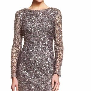 Long Sleeve Sequin Sheath Dress